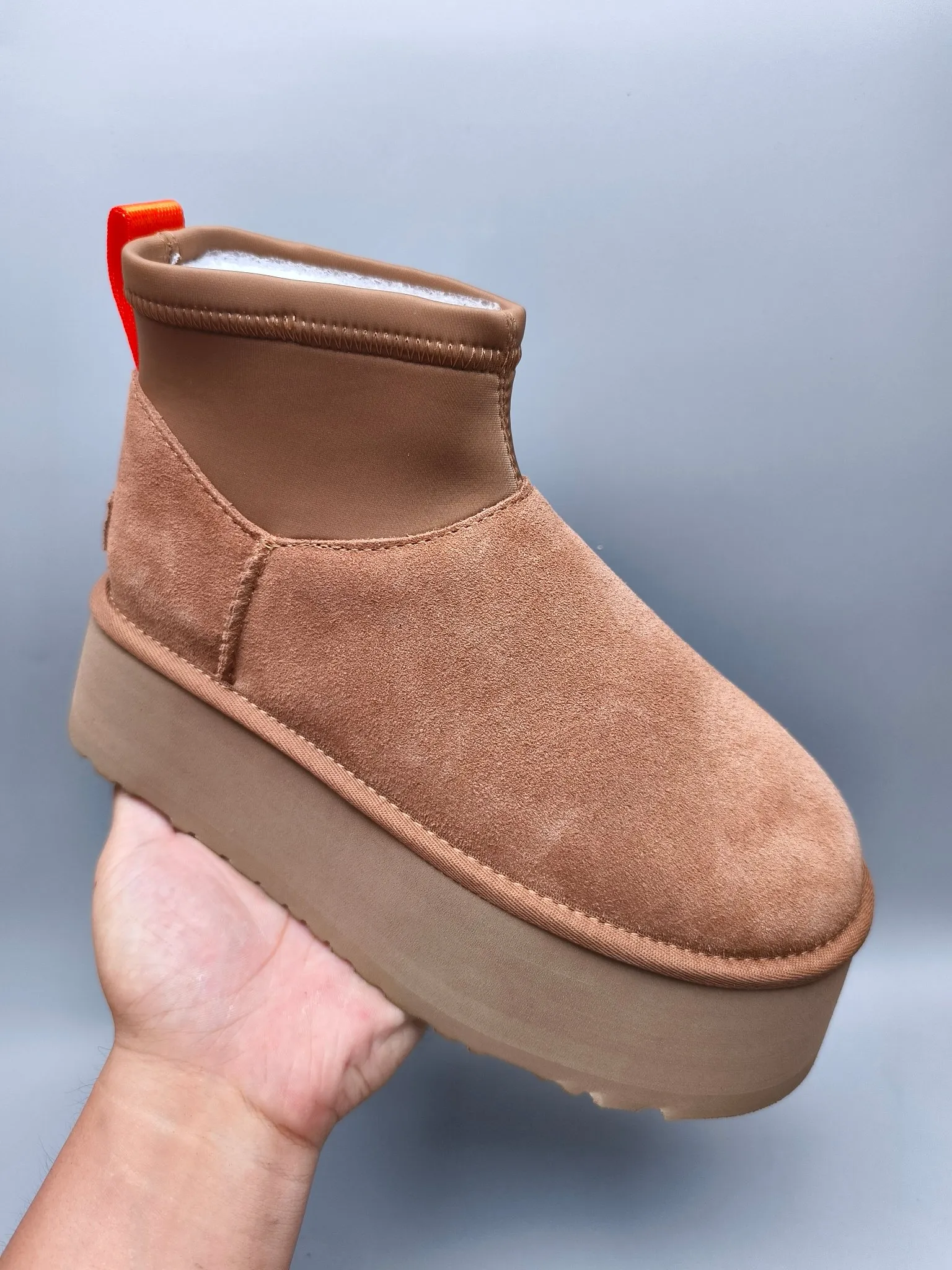 💰480 UGG sheepskin all-in-one snow boots 8170 Thick-soled elastic low-cut casual style Color: maroon black gray Size: 35-41